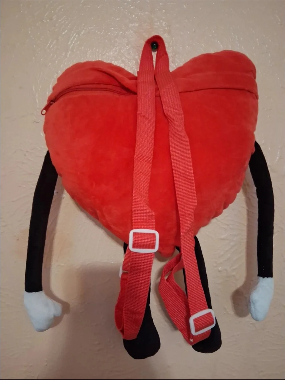 Red Heart Character Accent Pillow - Playful Plush Accent